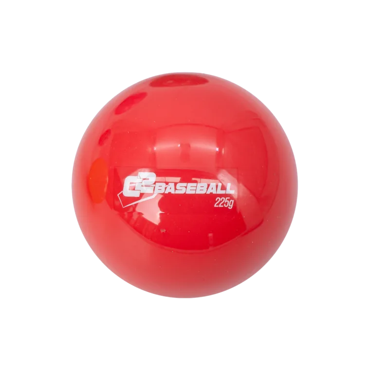 Red 225 gram C2 Throwing Plyoball for warm-up, rate of force development and mechanics work